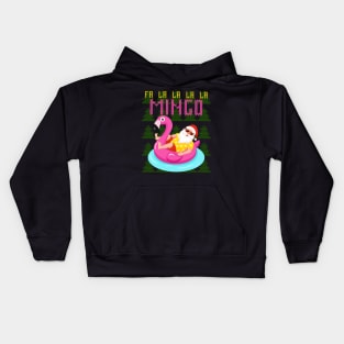 Falalala mingo - Flamingo Summer Santa Kids Hoodie